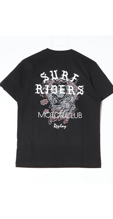コットンジャ－ジーバイカープリントＴシャツ 詳細画像